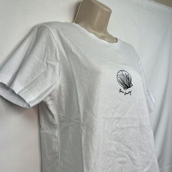 Charlie Holiday White Gone fishing slim tee embroidered shell NWT - Picture 3 of 11